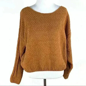 Molly green womens sweater size S rust brown open knit slouchy oversized